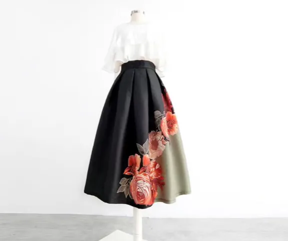 Weekend Comfort Everyday Casual Floral Skirt