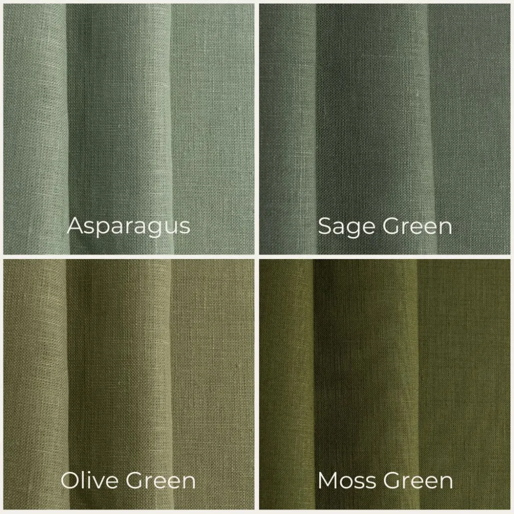 Simple Back Tab Linen Curtain