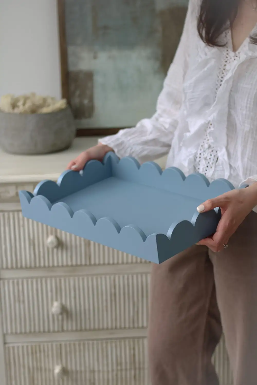 Classic Rectangular Tray with Scallop Edges