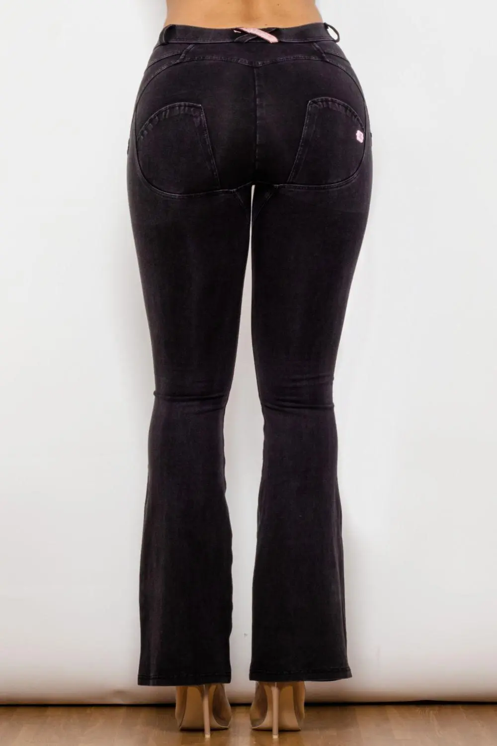 Shascullfites Buttoned Flared Denim Jeans