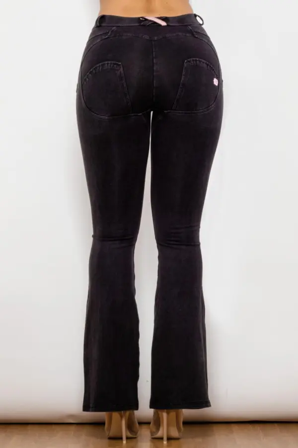 Shascullfites Buttoned Flared Denim Jeans