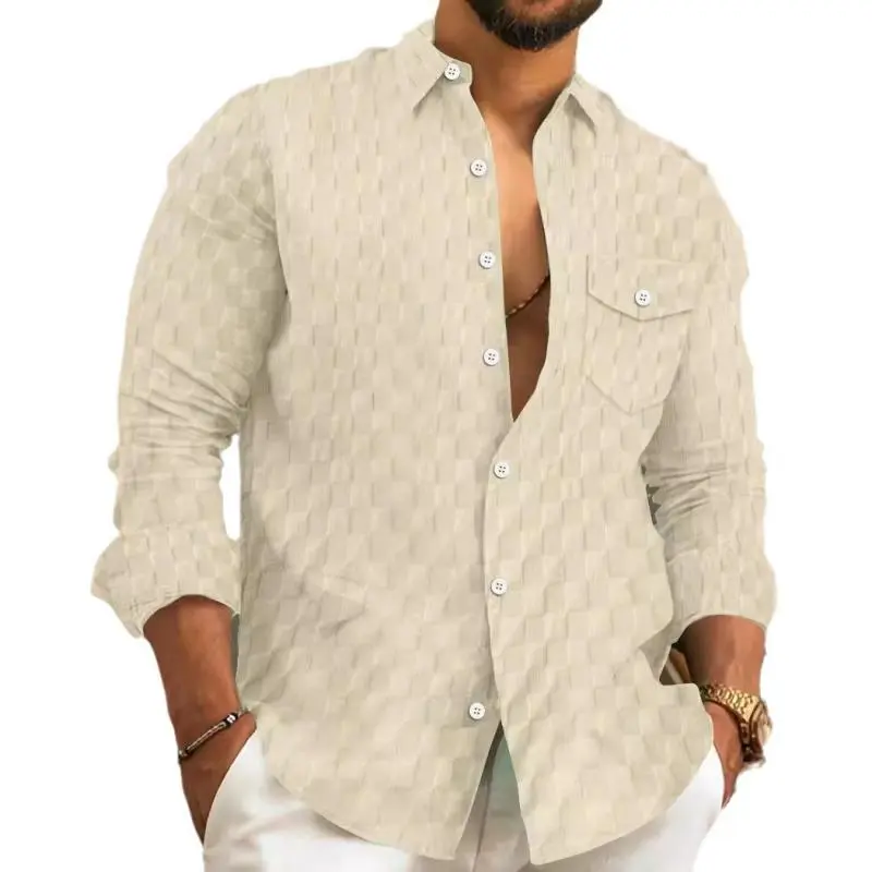 Camp Collar Woven Plaid Shirt