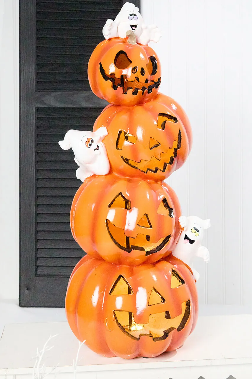 Illuminated Resin Style Pumpkin Decor Light