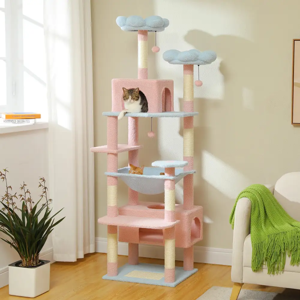 Colorful Plush Cat Tree