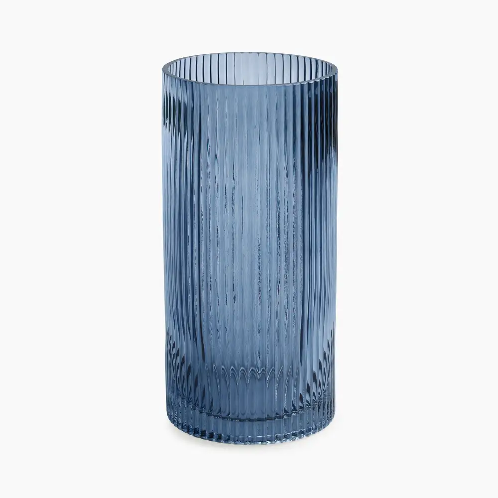 Blue Column Glass Vase