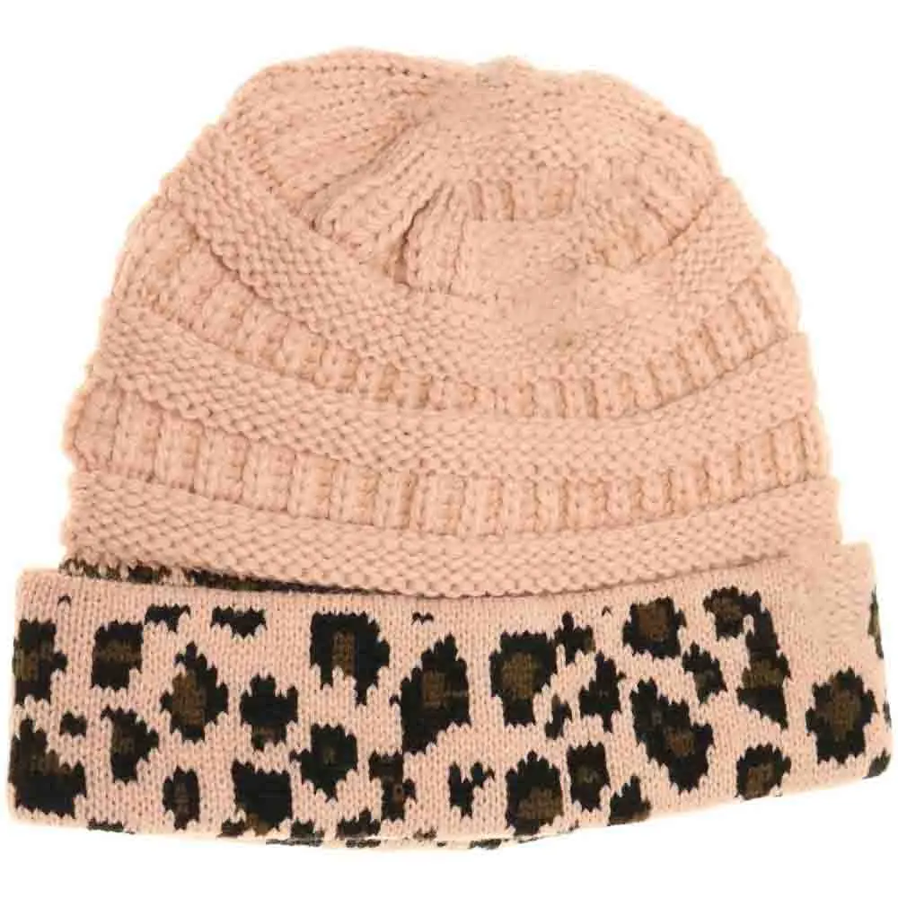 Cuff Leopard Print Beanie