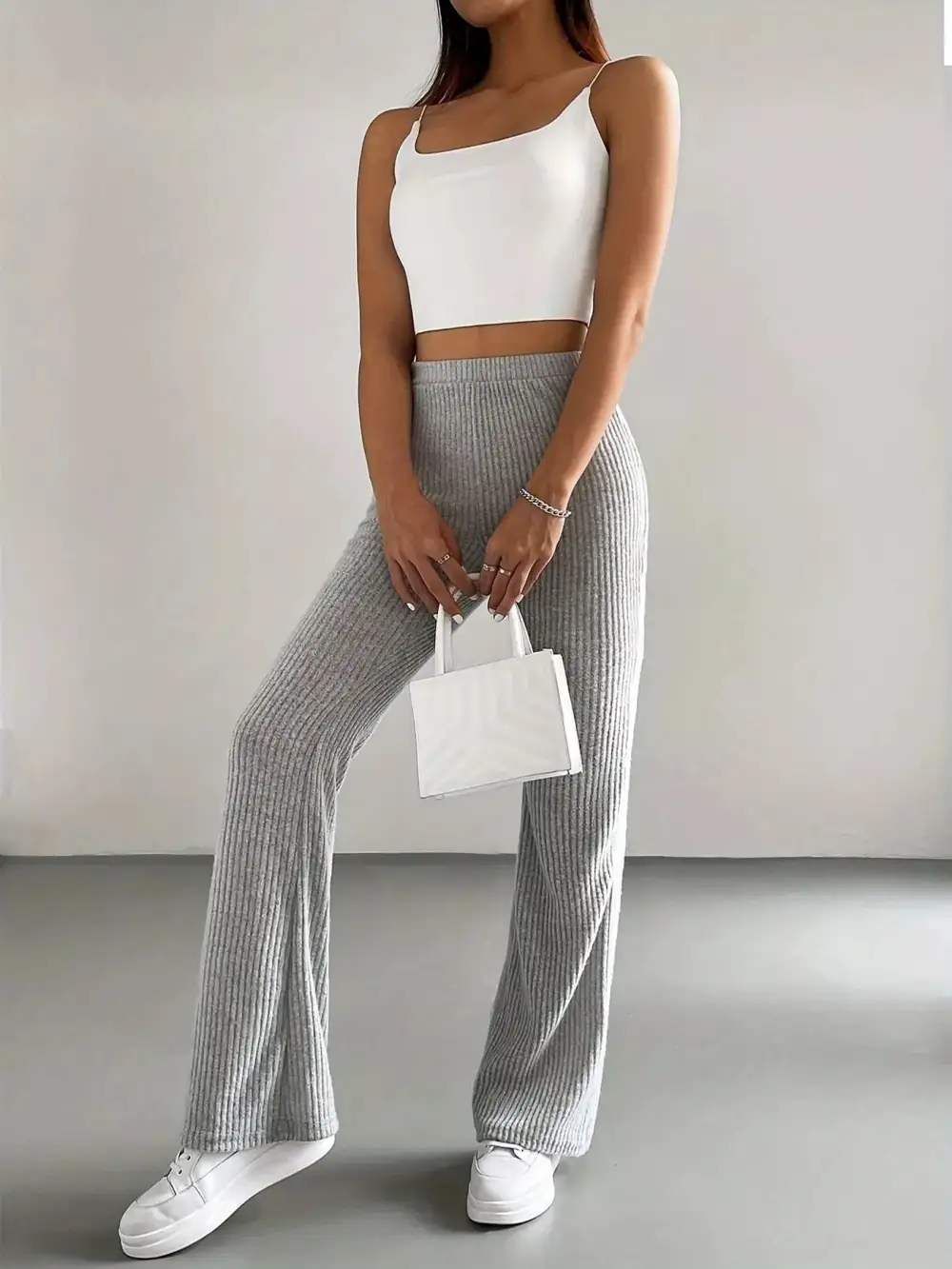 High Waist Flared Casual Pants