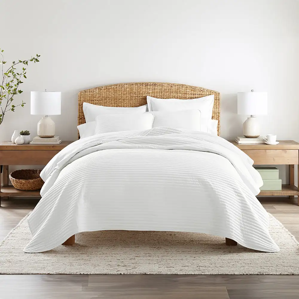 Stripe Stitch Quilted Coverlet Set