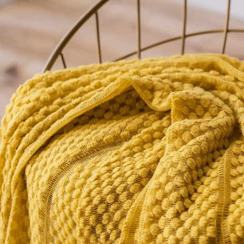 Textured Waffle Knit Throw Blanket