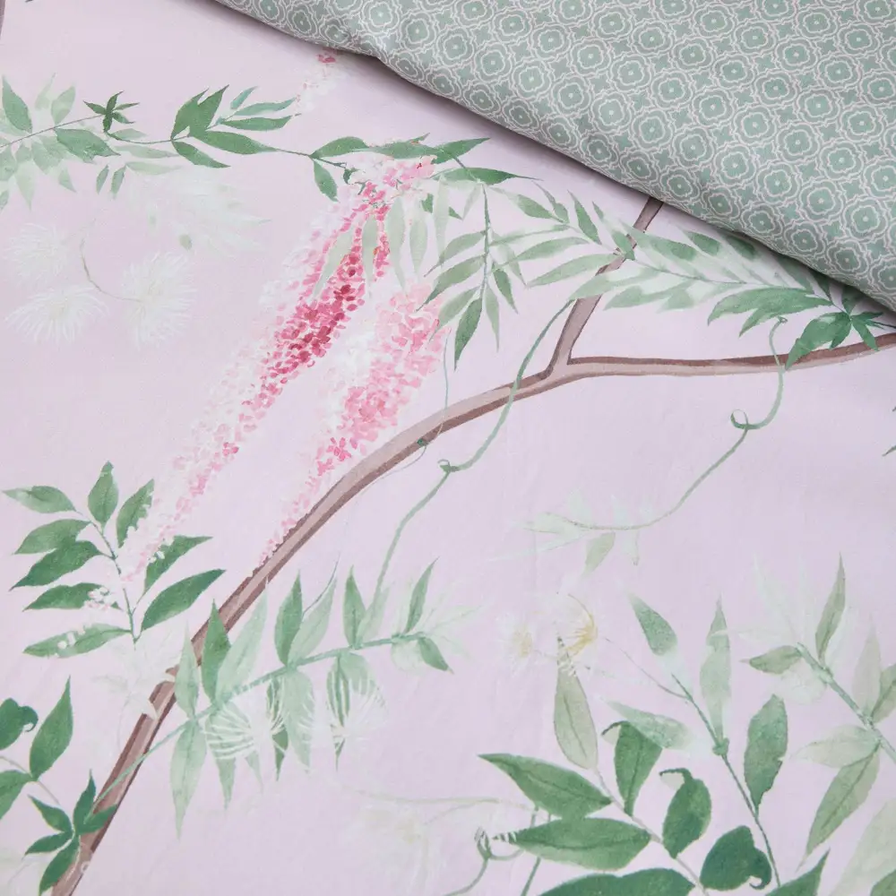 Reversible Botanical Floral Cotton Sateen Duvet Cover Set