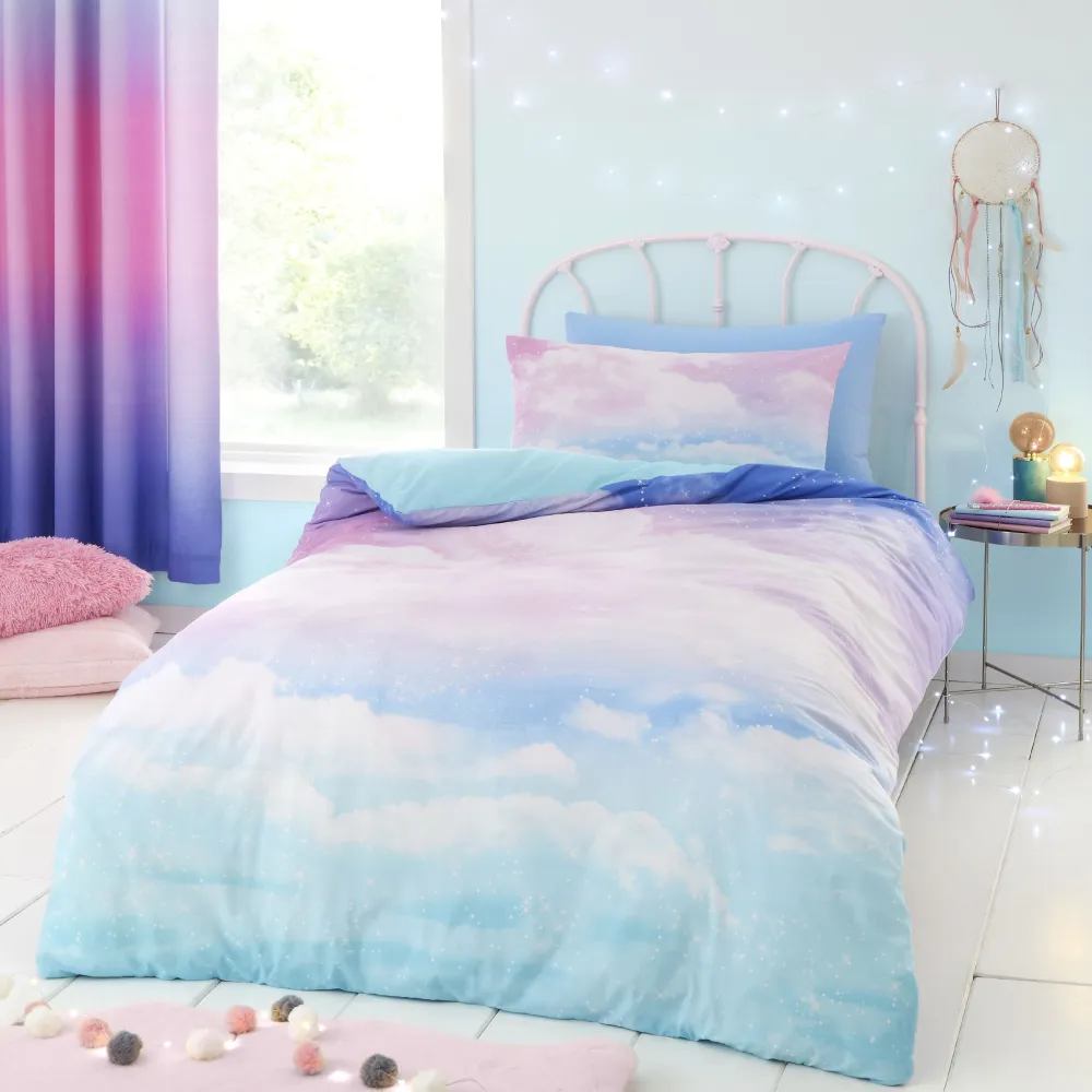 Refined Bedroom Reversible Star Cotton Duvet Cover Set