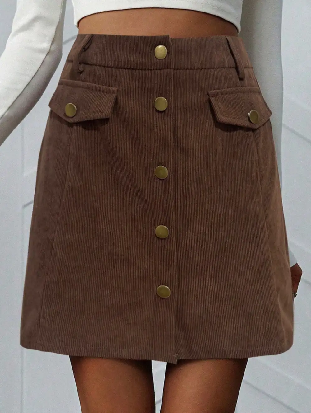 Ribbed High Waist Mini Skirt