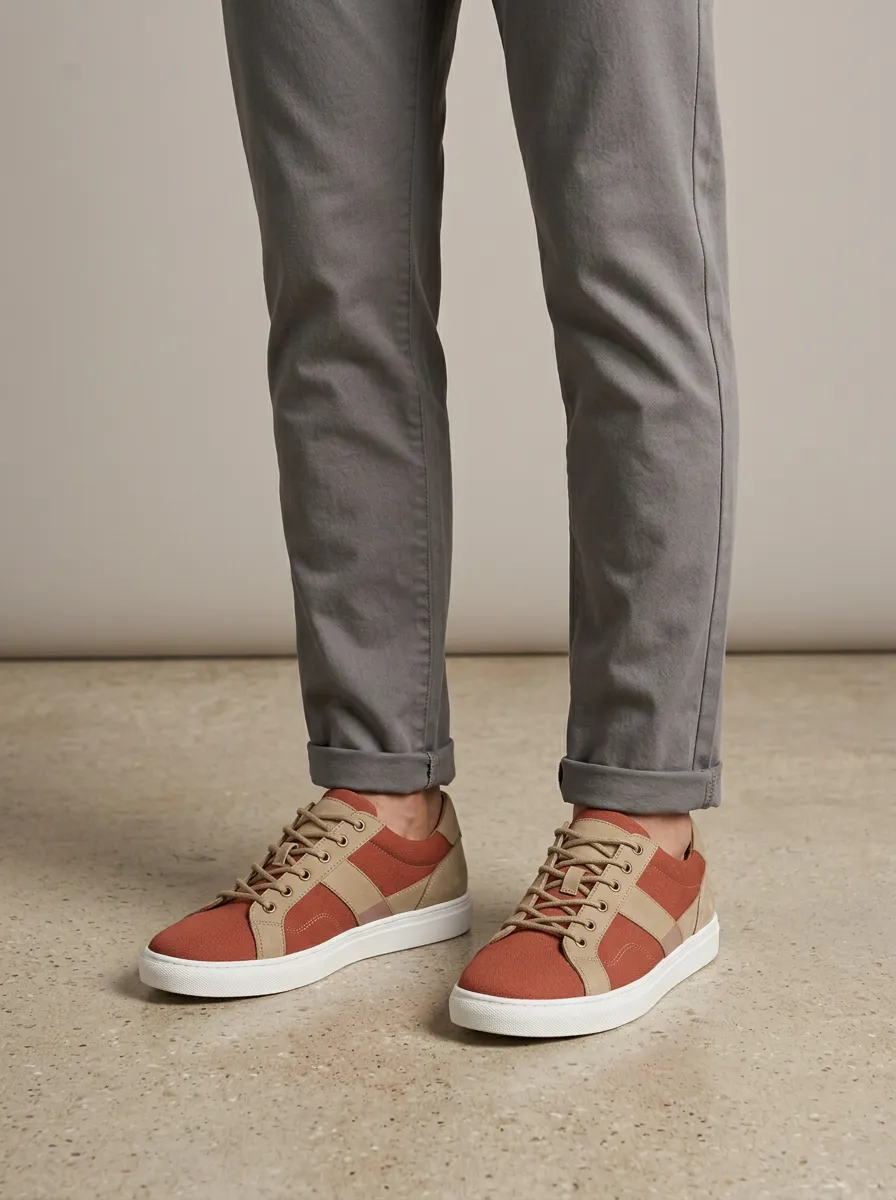 Men's Casual Canvas Print Sneakers