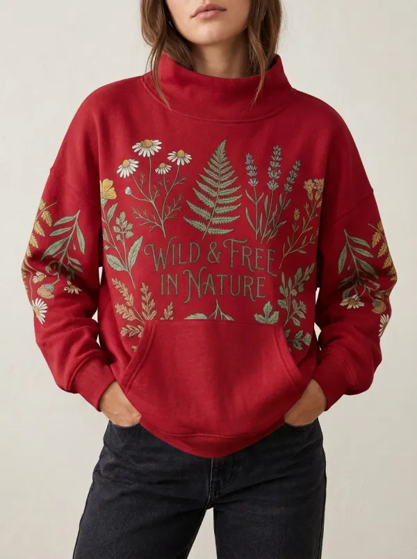 Women's Nature Lover Wild & Free Floral Printed Sweatshirt
