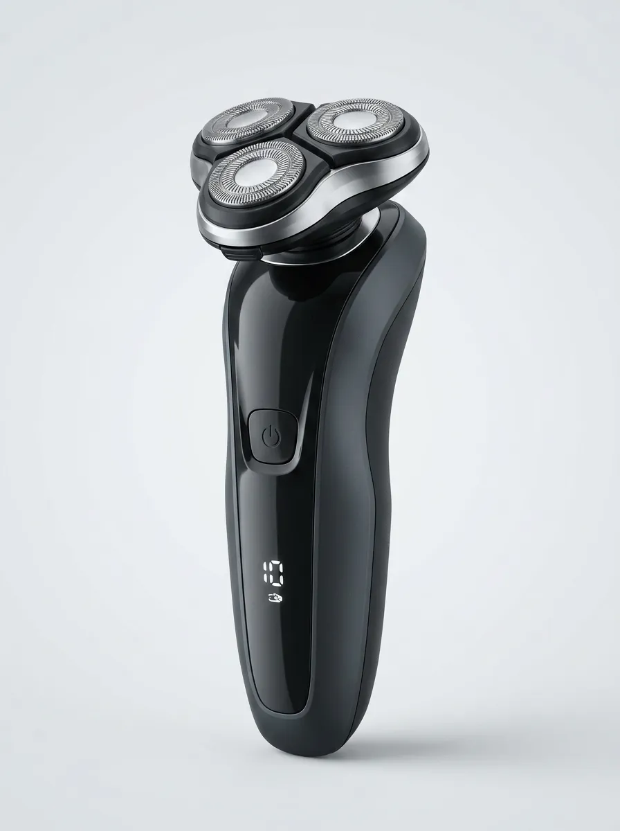 Rotary Triple-Head LED Display Electric Shaver for Morning Shaving Routines