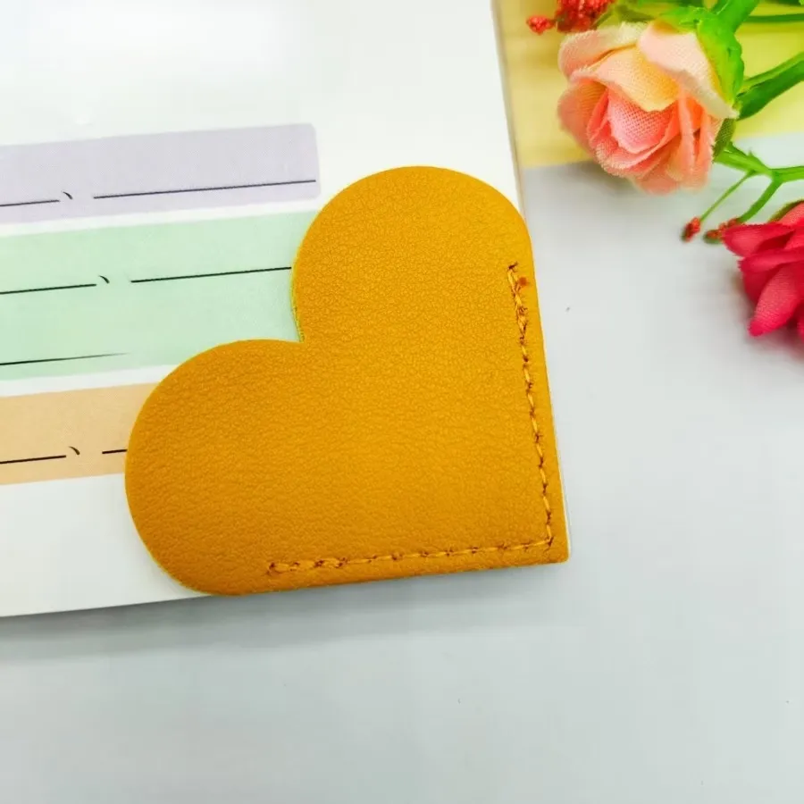 Heart-Shaped Leather Bookmark