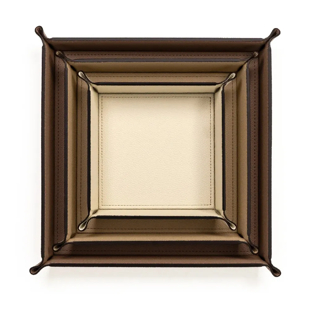 Square Studded Leather Trinket Tray