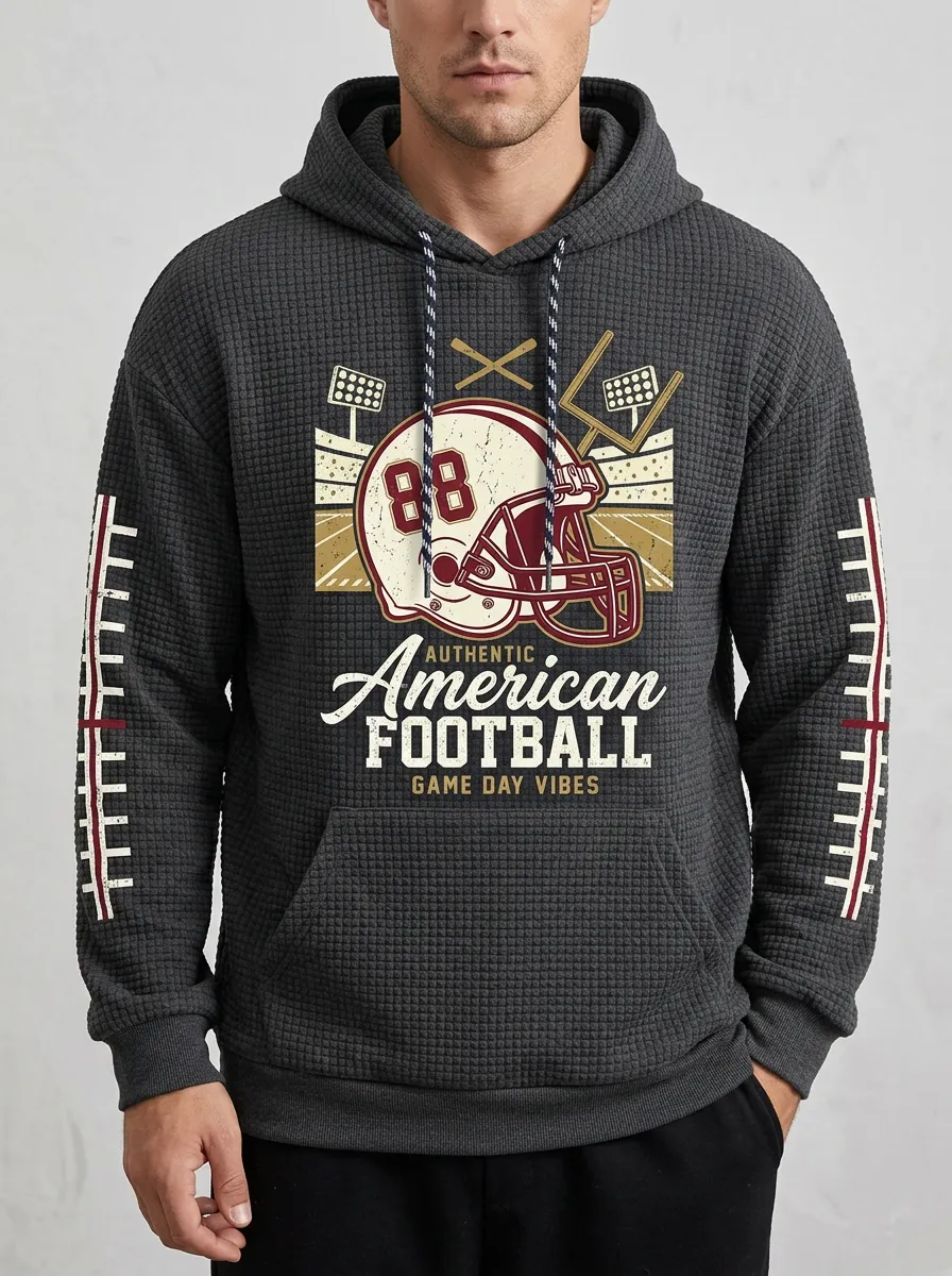 Men's American Football Lover Helmet Stadium Hoodie