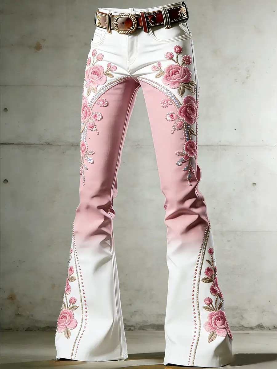 Women's Floral Casual Long Pants