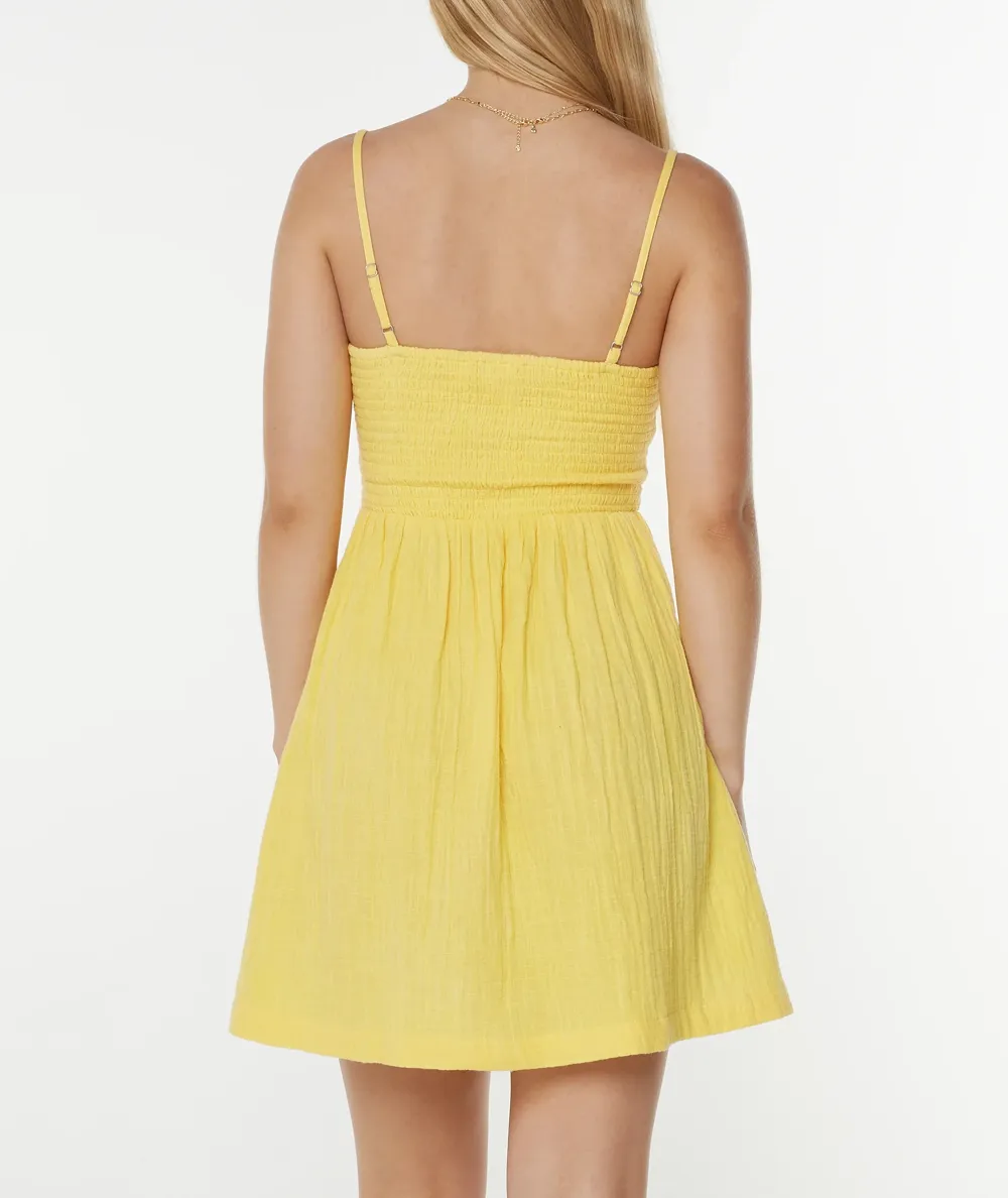 Solid-Color V-Neck Halter Dress