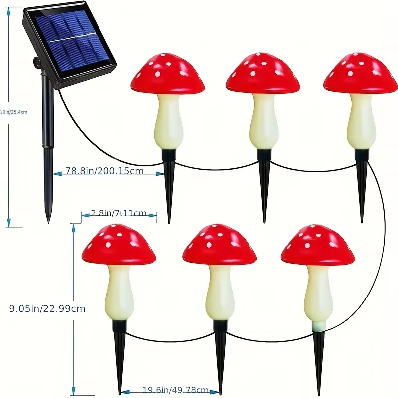 Mushroom Pathway String Lights