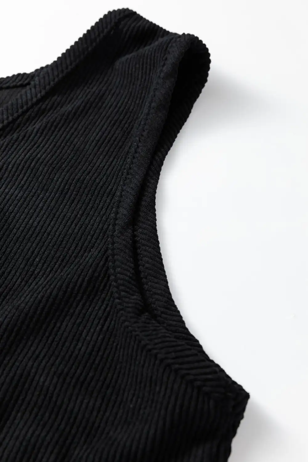 Balanced Detail Corduroy Pocketed Sleeveless Mini Dress