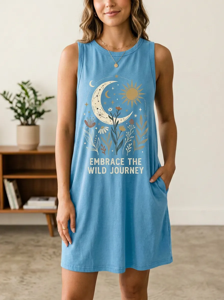 Celestial Floral Wild Journey Tank Dress
