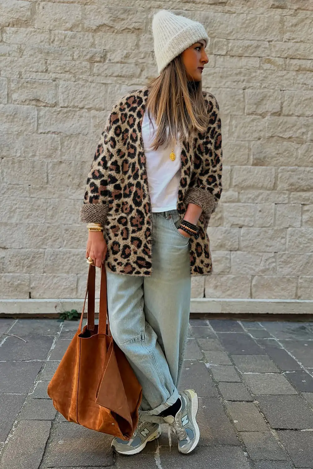 Leopard Open Casual Cardigan