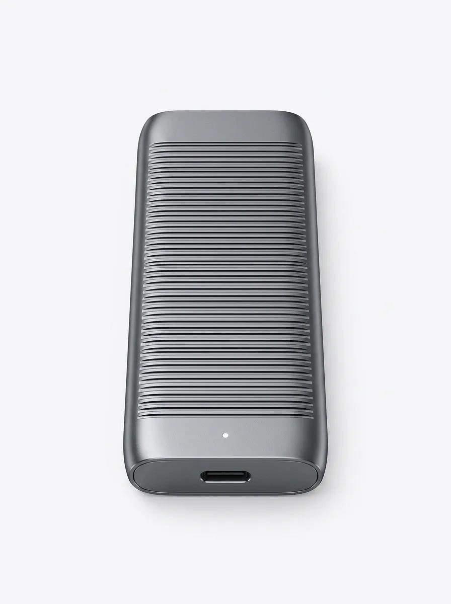Portable External Solid State Drive Ribbed Surface