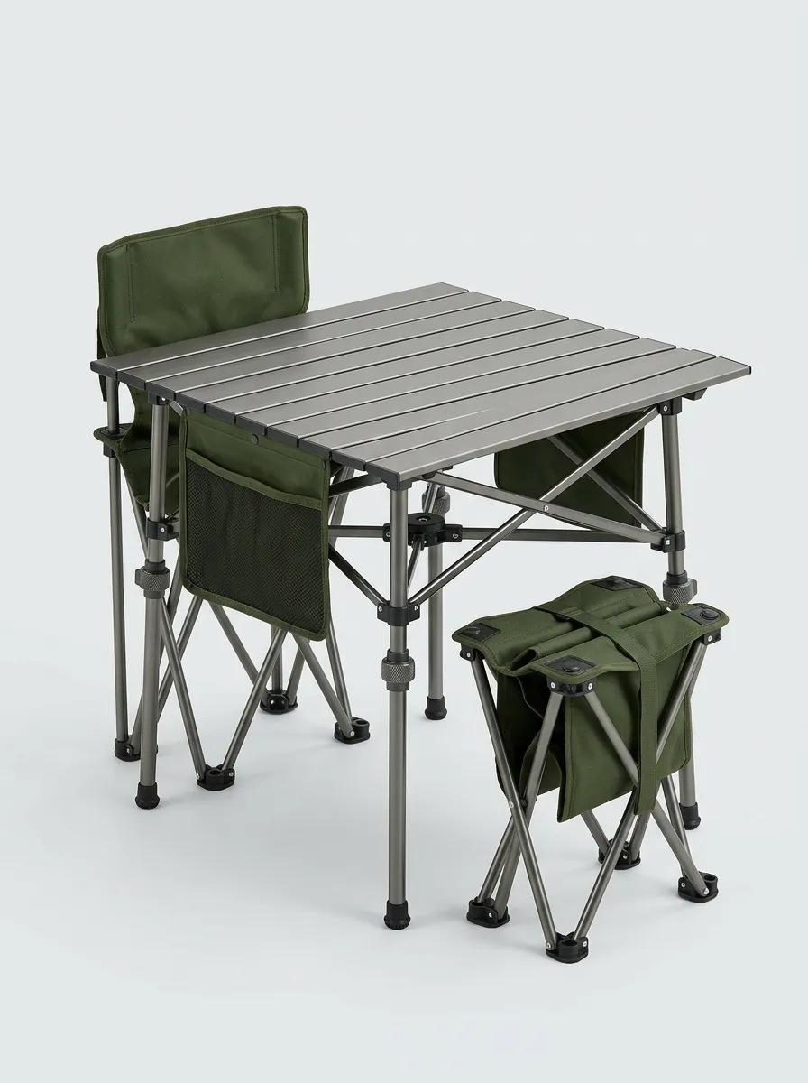 Camping Folding Aluminum Table and Chair Set