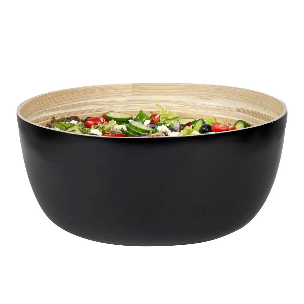 Contemporary Spun Bamboo Salad Bowl