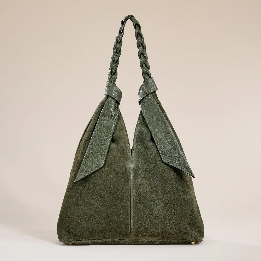 Suede Leather Hobo Shoulder Bag