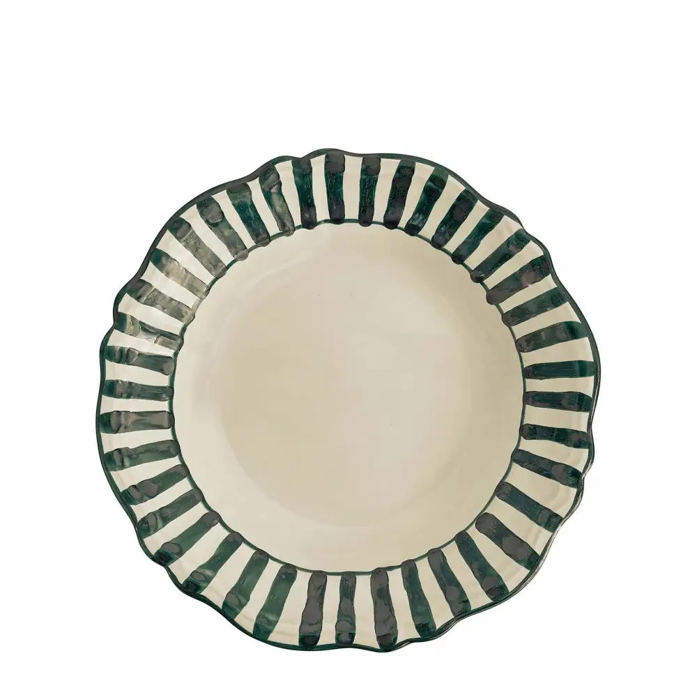 Striped Ceramic Pasta Bowl