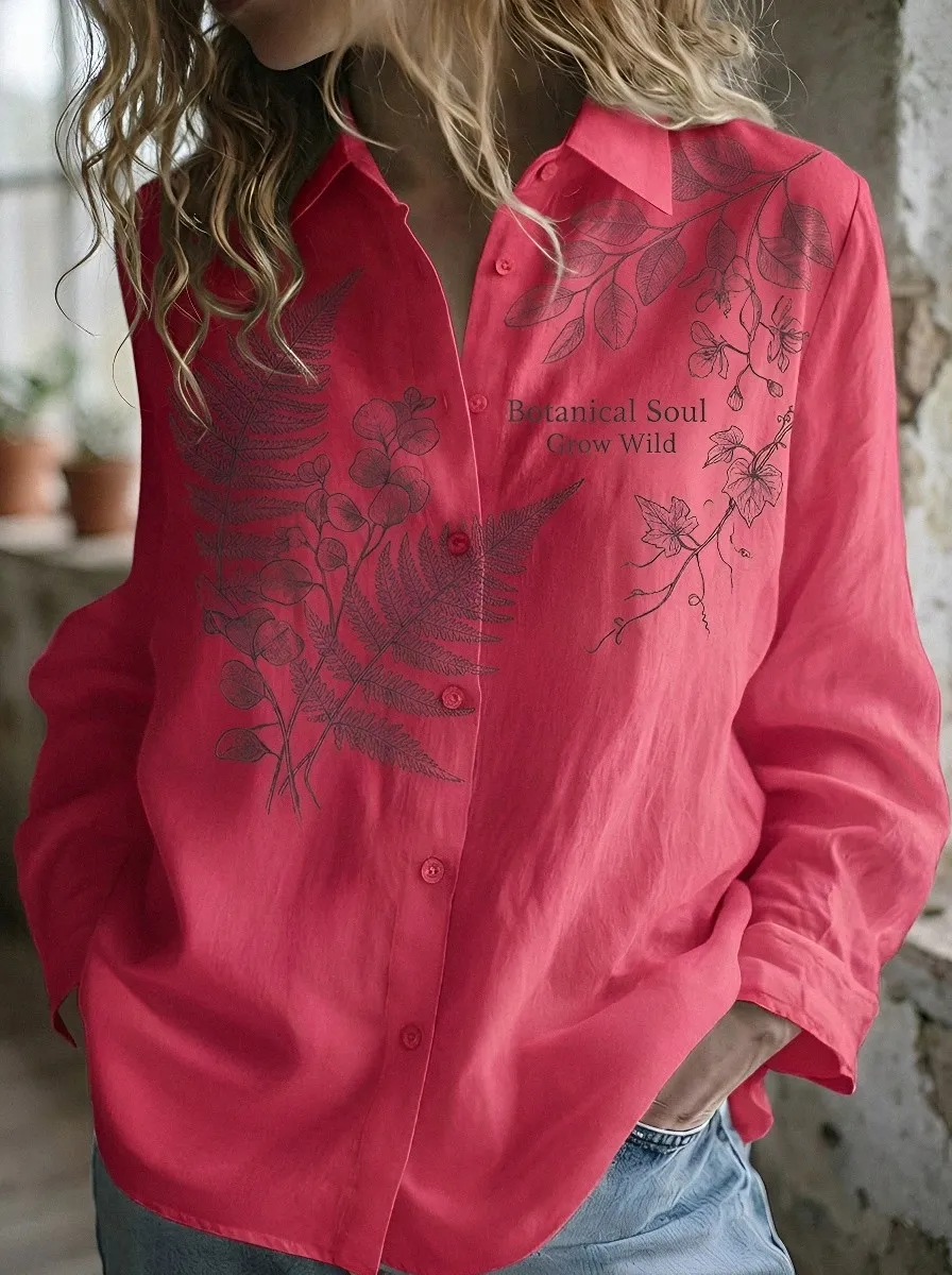 Botanical Soul Fern Casual Shirt Modern
