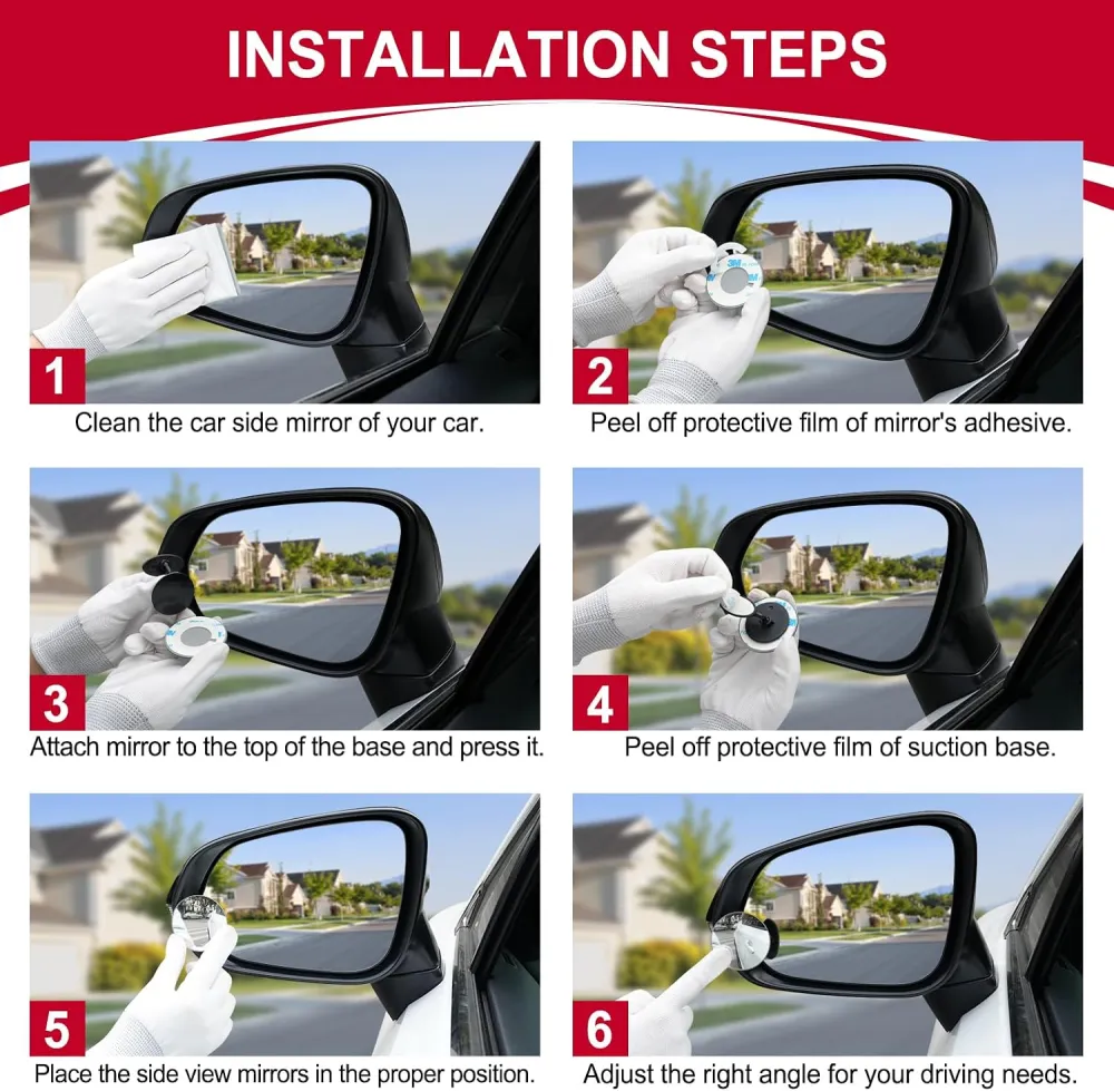 Frameless Blind Spot Mirror Set