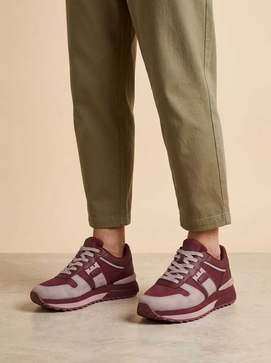 Unisex Everyday Suede Mesh Colorblock Print Sneakers