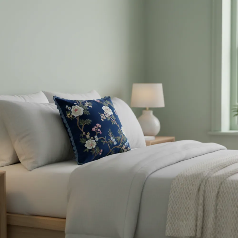 Floral Velvet Decorative Cushion Cover