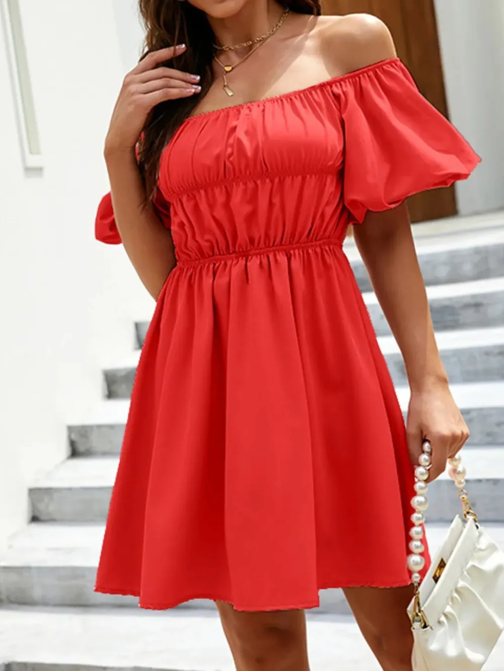 Off Shoulder Everyday Mini Dress