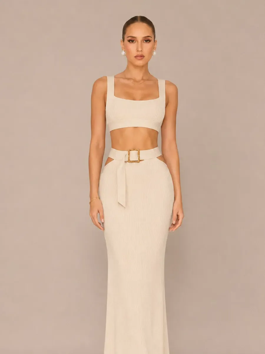 Odelia Bandage Crop Top Two-Piece Set