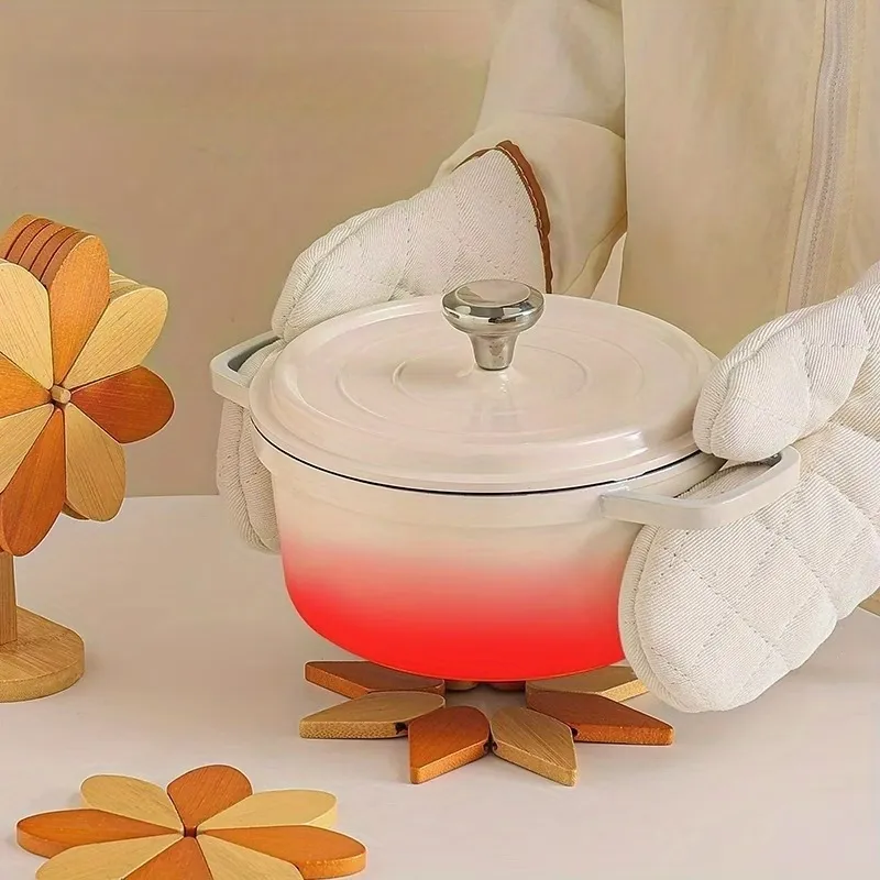 Wooden Flower Coaster Set