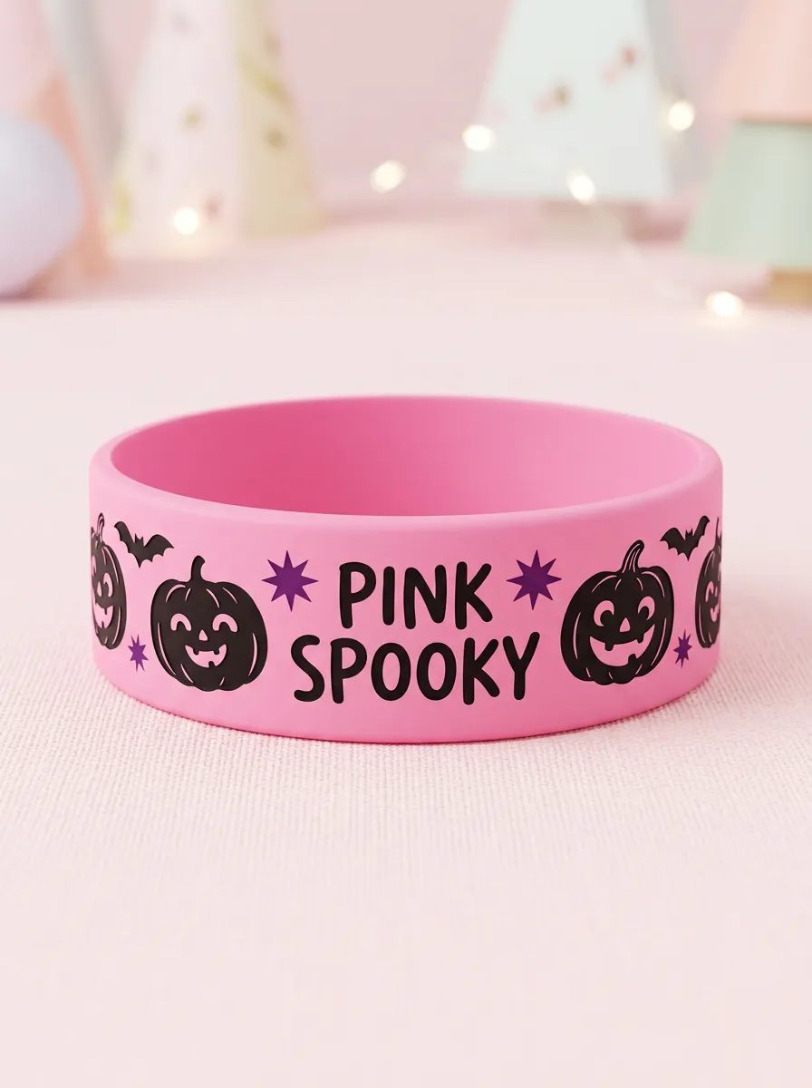 Pumpkin Bat Halloween Graphic Wristband