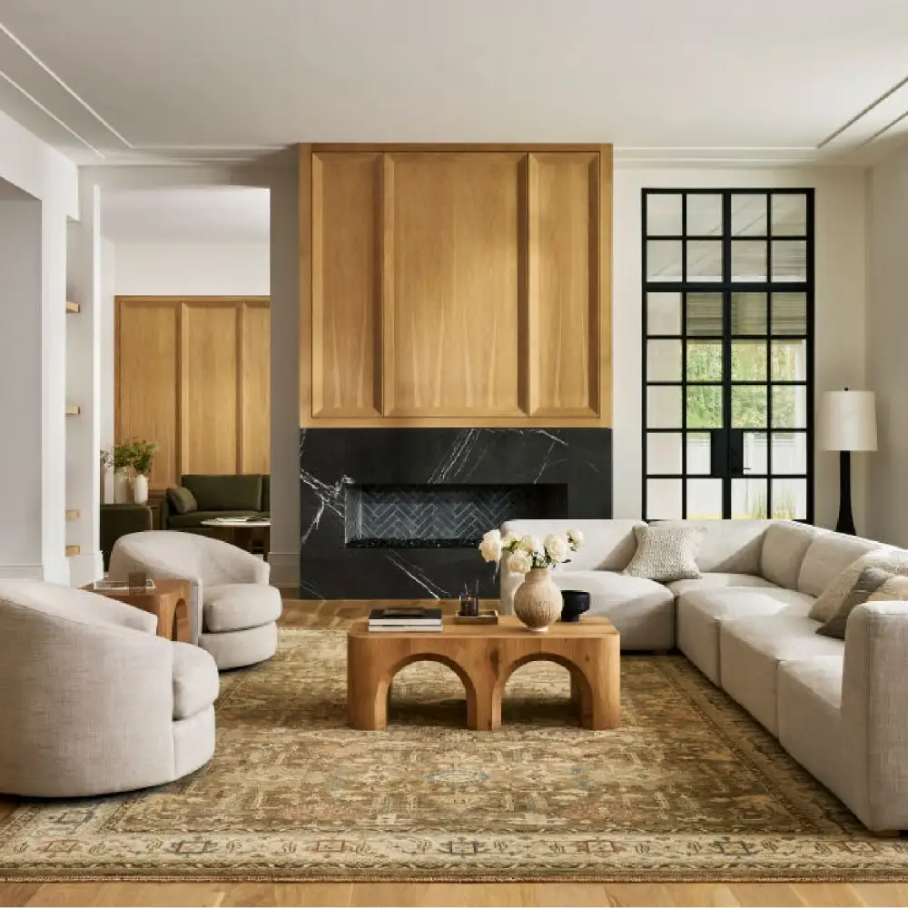 Patterned Wool Fringe Carpet