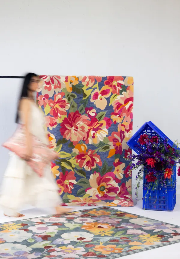 Crafted Floral Wool Area Rug