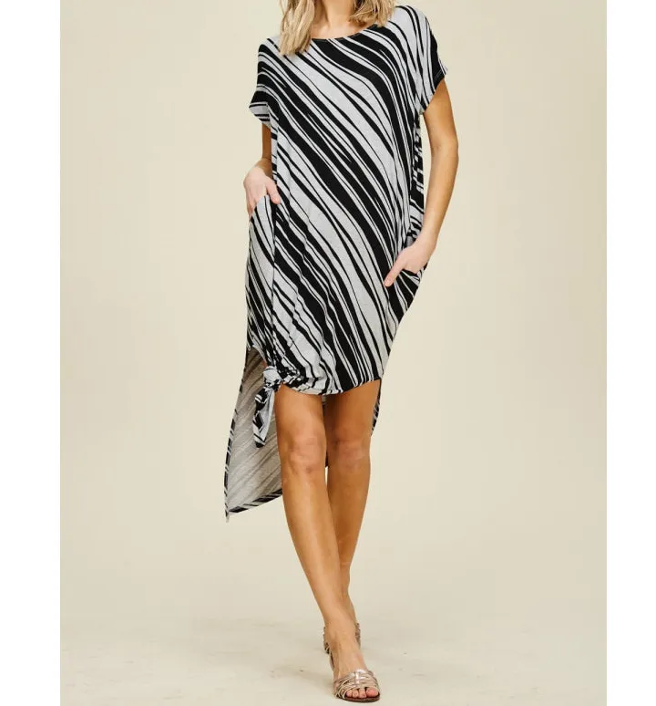 Knit Bias Midi Dress with Pockets