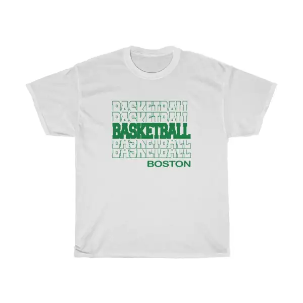 Basketball Boston in Modern Stacked Lettering (Green)