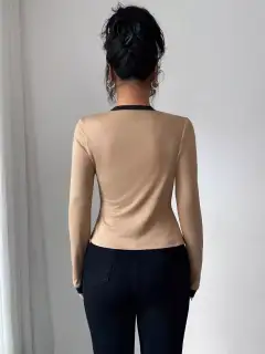 Contrast-Trim Cardigan Matching Set