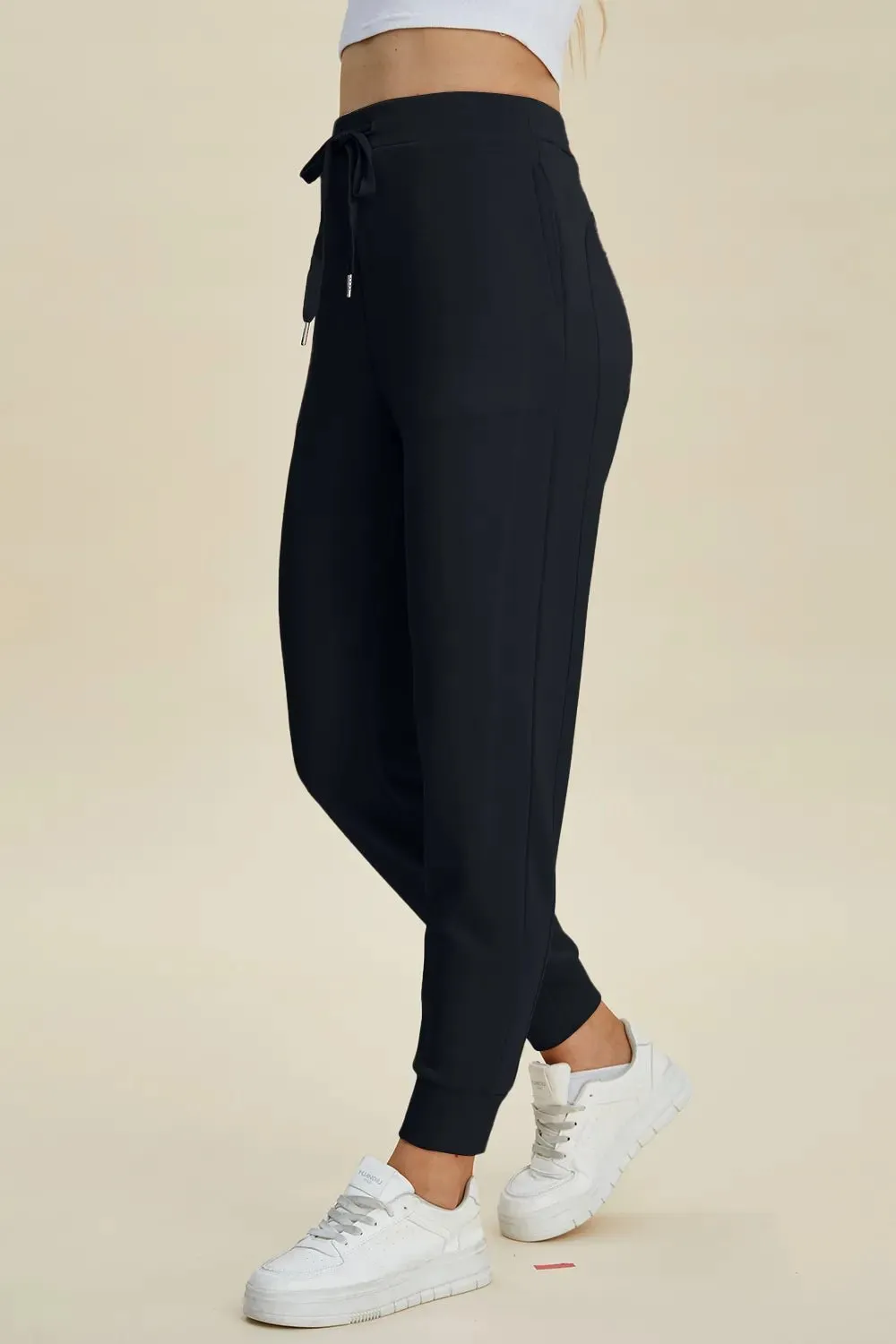 Relaxed High Waist Drawstring Casual Pants