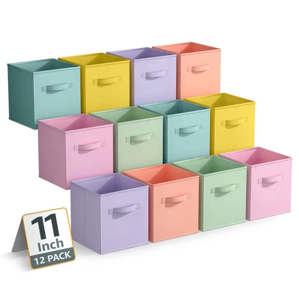 Cube Storage Bins Pack Multicolored Set