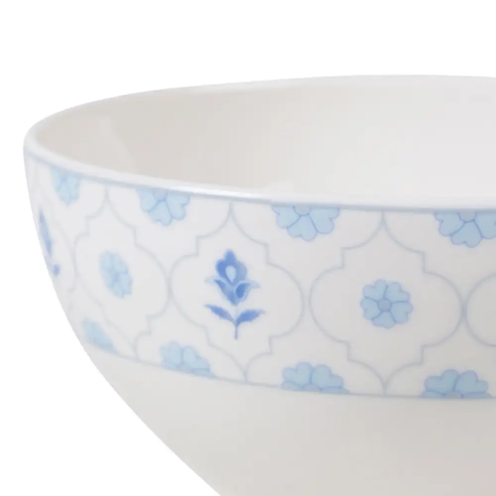Ivory Blue Ceramic Side Bowl