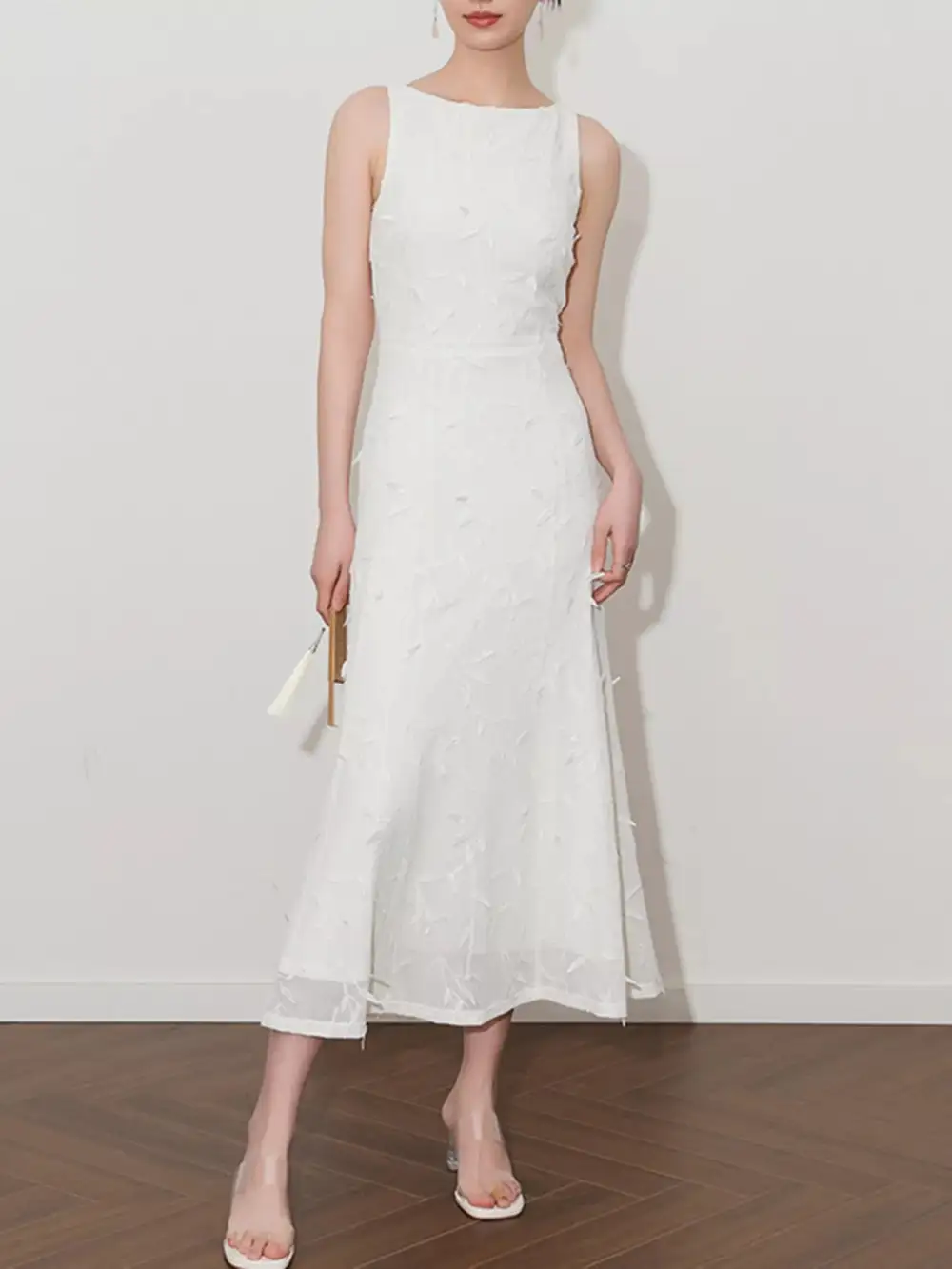 Sleeveless Applique Midi Dress